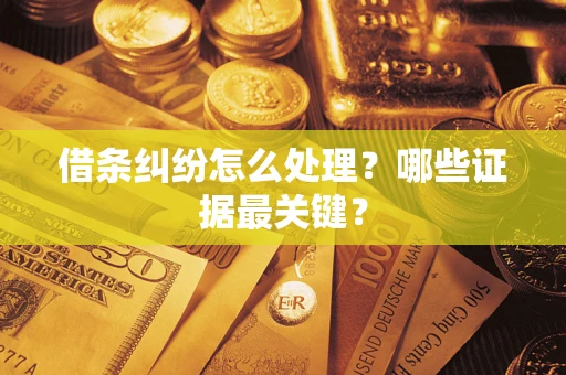 济南借条纠纷怎么处理？哪些证据最关键？