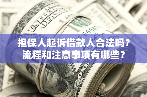 济南担保人起诉借款人合法吗？流程和注意事项有哪些？