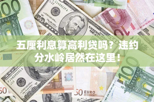 济南五厘利息算高利贷吗？违约分水岭居然在这里！