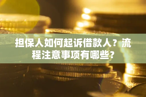 济南担保人如何起诉借款人？流程注意事项有哪些？